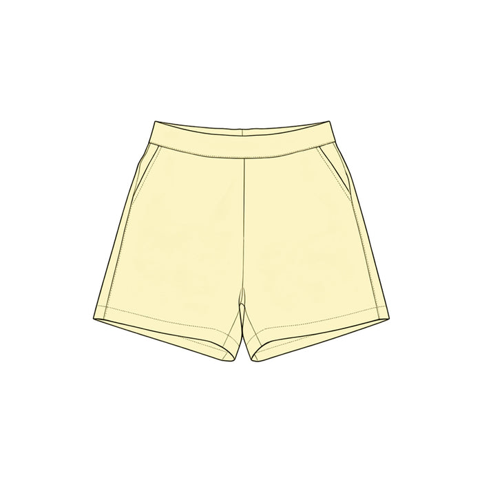 7.11 Preorder Kids Girls Light Yellow Active Shorts