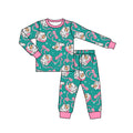 7.15 GLP3500 Preorder Santa Bows Girls Christmas Pajamas Clothes Set