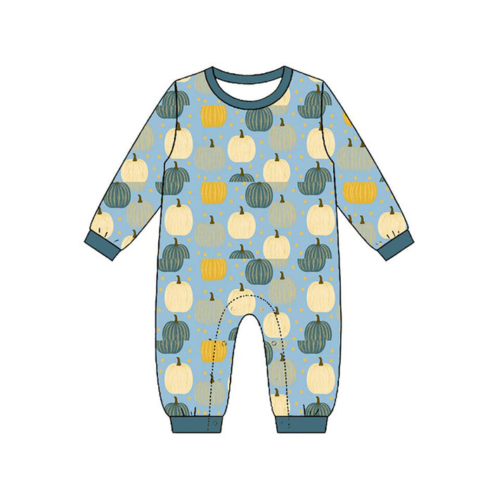 7.15 LR3143 Preorder Pumpkin Baby Boys Fall Romper