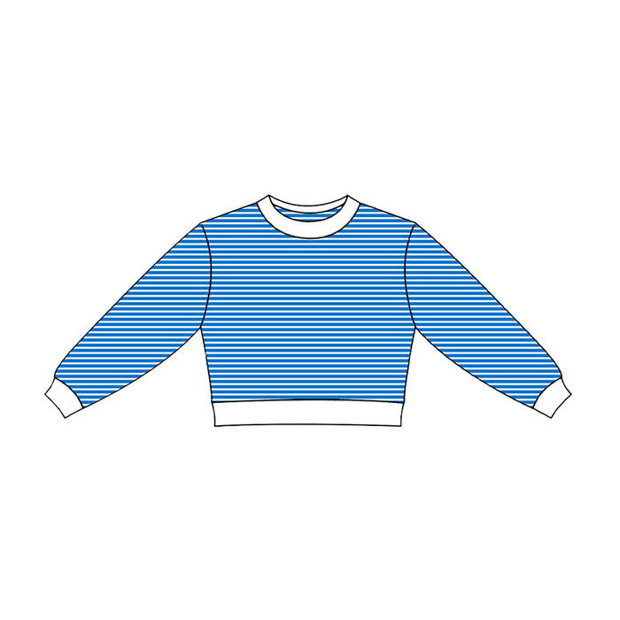 7.2 Preorder Girls Blue White Long Sleeve Active Top