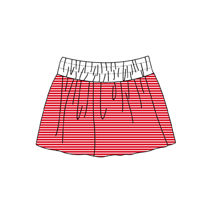 7.2 Preorder Girls Red White Striped  Actice Skirt