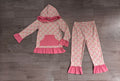 7.20 GLP3520 Preorder Flowers Bows Pink Hoodie Top Pants Girls Fall Clothes Set