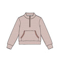 7.21 GT1785 Preorder Brown Stripes Girls Long Sleeve Zipper Pocket Yoga Pullover Top