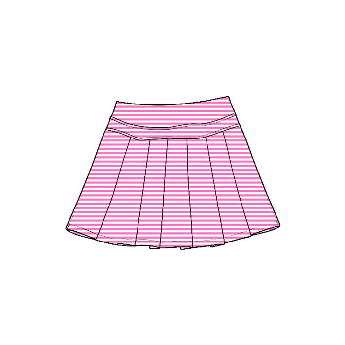 7.21 Preorder GLK0335 Pink Stripes Girls Yoga Bottom Skort