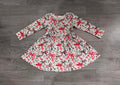 7.23  Preorder Baby Girls Christmas Bow Long Sleeve Dress