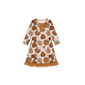 7.23 Preorder Baby Girls Thankgiving Turkey Pumpkin Long Sleeve Dress