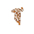 7.25 Preorder Baby Boys Thankgving Turkey Pumpkin Long Sleeve Zipper Romper