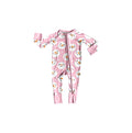 7.25 Preorder Baby Girls Snowman Pink Zipper Romper