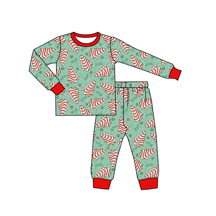 7.29  Preorder Baby Boys Christmas Tree Cake Long Sleeve Pajama Set