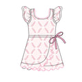 7.29  Preorder  Kids Girls Pink  Flower Flutter Sleeve Active Dress
