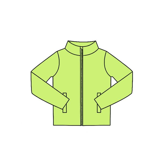7.29  Preorder  Kids Green Long Sleeve Zipprt Active Pullover Top