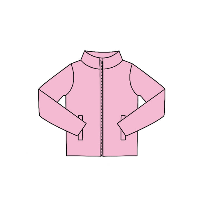 7.29  Preorder  Kids Pink Long Sleeve Zipprt Active Pullover Top