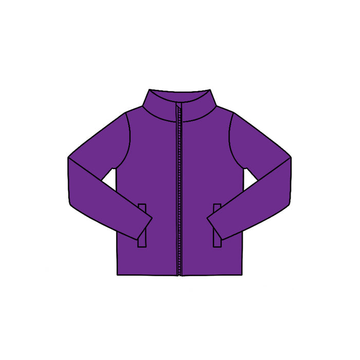 7.29  Preorder  Kids Purple Long Sleeve Zipprt Active Pullover Top