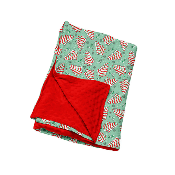 7.30  Preorder Christmas Tree Cake Print Baby Girls Red Blanket