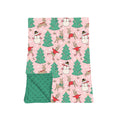 7.30  Preorder Christmas Tree Snowman Print Baby Girls Pink Blanket