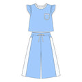 7.30 Preortder Adult size Women Blue Polka Dot Top with Wild Pants Outfit