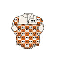 7.31 LR3204 Preorder Nightmar* Smiling Checkered Baby Boys Halloween Long Sleeve Zipper Romper