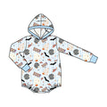 7.31 LR3206 Preorder Ghost Boo Candy Bat Baby Boys Halloween Hoodie Romper