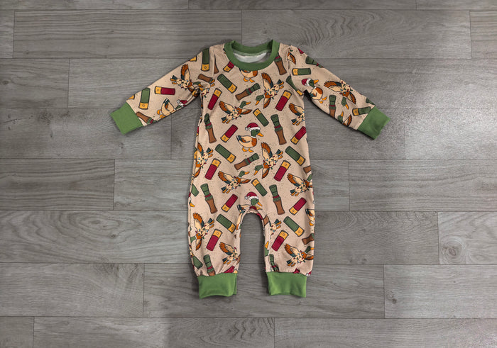 7.31 LR3209 Preorder Duck Call Baby Boys Christmas Romper