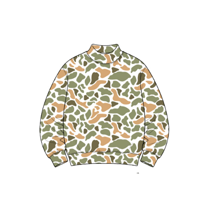 8.1 GT1814 Preorder Orange Green Camo Print Girls Yoga Long Sleeve Tee Shirts Top