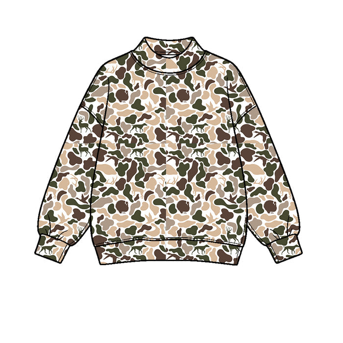 8.1 GT1818 Preorder Adult Brown Khaki Camo Print Woman Yoga Long Sleeve Tee Shirts Top