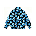 8.10 BT1904 Preorder Blue Camo Hearts Print Boys Valentine's Day Long Sleeve Zipper Pullover Top