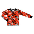 8.10 Preorder Kids Boys Red Smiley Checkered Heart Long SLeeve Top