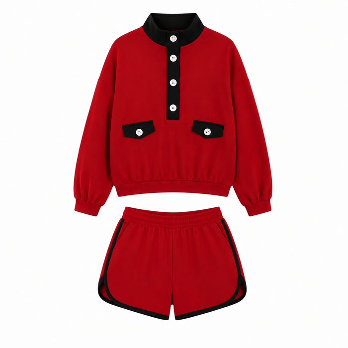 8.11  Preorder Adult Red Black Contrast Kids Casual Outfit