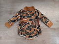 8.11   Preorder Baby Boys Brown Camo Long Sleeve Bubble Romper