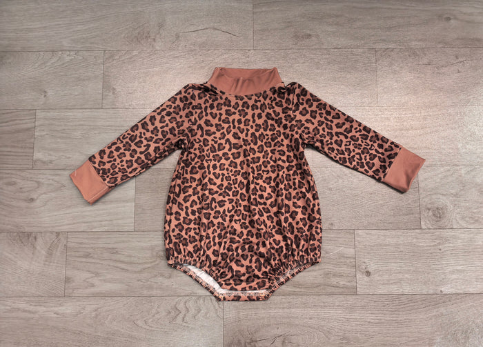 8.11   Preorder Baby Boys Leopard Long Sleeve Bubble Romper