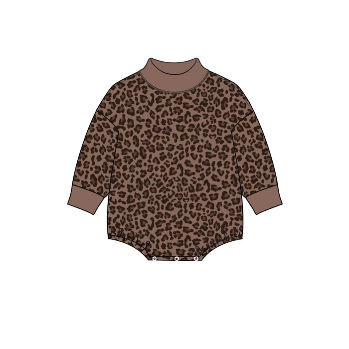 8.11   Preorder Baby Boys Leopard Long Sleeve Bubble Romper
