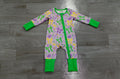 8.11   Preorder Baby Boys Mardi Gras Gingham Bow Long Sleeve Zipper Romper