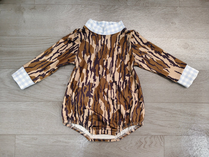8.13 LR3279 Preorder Camo Print Baby Boys Romper