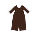8.13 Preorder Kids Girls Black Long Sleeve Elastic Waist Wide Leg Jumpsuit