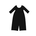 8.13 Preorder KidsGirls Black  Long Sleeve Elastic Waist Wide Leg Jumpsuit