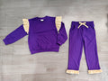 8.14 GLP3697 Preorder Kids Girls Purple Flutter Sleeve Top with Ruffle Pants Outfit