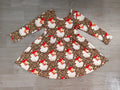 8.15 GLD1761 Preorder Santa Leopard Print Girls Christmas Knee Length Dress
