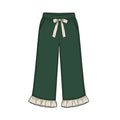 8.15 Preorder Kids Girls Dark Green Girls Wide Leg with Beige Stripe