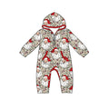 8.19 LR3304 Preorder Santa Camo Print Baby Boys Christmas Zipper Pocket Hoodie Romper