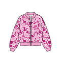 8.19 Preorder Girls Pink Camo Print Zip‑Up Active Jacket