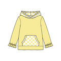 8.19 Preorder Kids Girls Yellow Pocket Hoodie Top