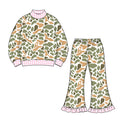 8.20 GLP3740 Preorder Green Orange Camo Top Bell Pants Girls Fall Clothes Set