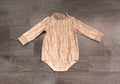 8.20 LR3306 Preorder Baby Girls Camo Olive Trim Mock Neck Romper