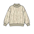 8.20 Preorder BT1918 Kids Girls Realtree Camo Khaki Trim Mock Neck Long Sleeve Active Pullover Top