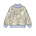 8.20 Preorder BT1918 Kids Girls Realtree Camo Light Blue Trim Mock Neck Long Sleeve Active Pullover Top