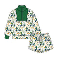 8.22   Preorder Mallard Duck Print Half‑Zip Pullover & Drawstring Shorts Set