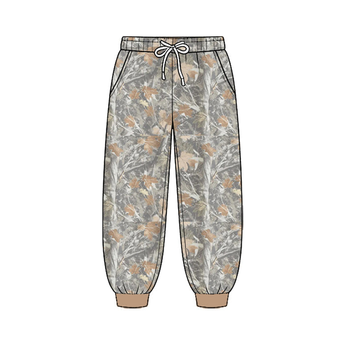 8.25  Preorder Fall Tree Leaf Camo Jogger Pants