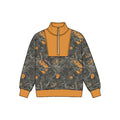 8.25  Preorder Orange Tree Camo Half‑Zip Long Sleeve Pullover Top