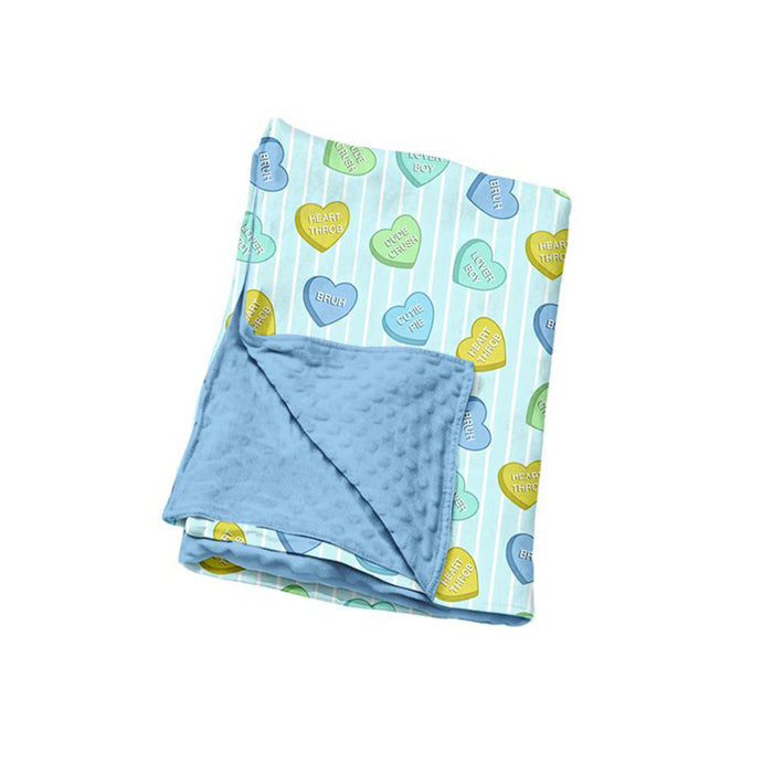 8.26 BL0303  Preorder Baby Boys Blue Heart Cnady Blanket