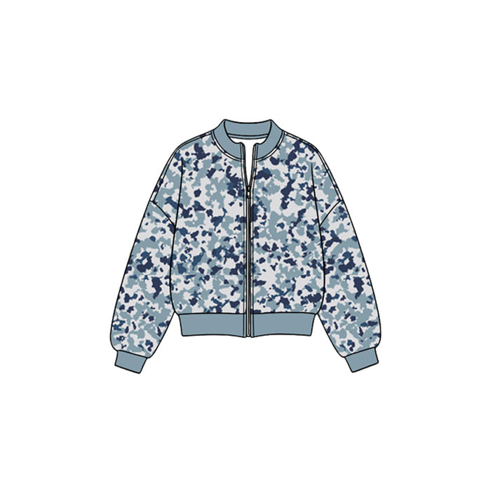 8.26 Preorder GT1887 Kids Girls Light Blue Camo Active Jacket